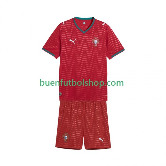 Camiseta de Fútbol Portugal World Cup 2026 Primera Equipación Manga Corta Niño