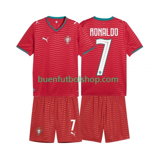 Camiseta de Fútbol Portugal Cristiano Ronaldo 7 World Cup 2026 Primera Equipación Manga Corta Niño