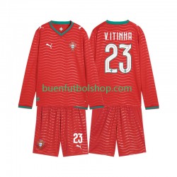 Camiseta de Fútbol Portugal Vitinha 23 World Cup 2026 Primera Equipación Manga Larga Niño