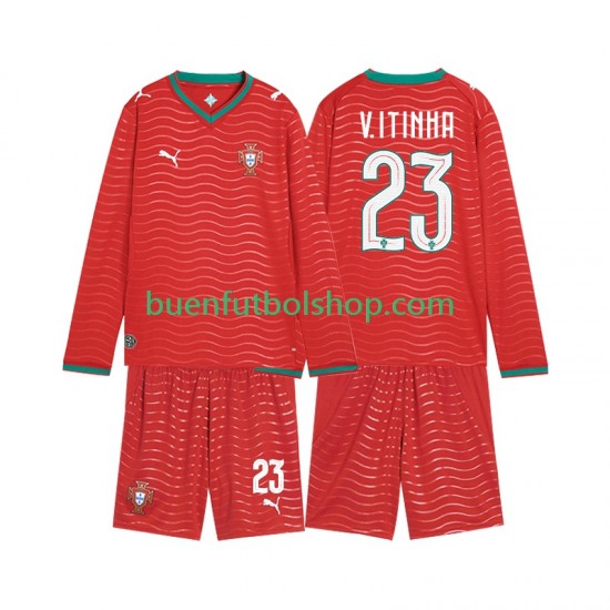 Camiseta de Fútbol Portugal Vitinha 23 World Cup 2026 Primera Equipación Manga Larga Niño