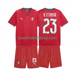 Camiseta de Fútbol Portugal Vitinha 23 World Cup 2026 Primera Equipación Manga Corta Niño