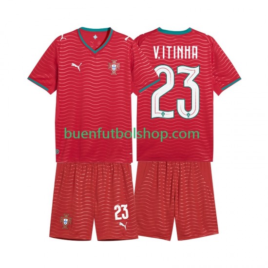 Camiseta de Fútbol Portugal Vitinha 23 World Cup 2026 Primera Equipación Manga Corta Niño