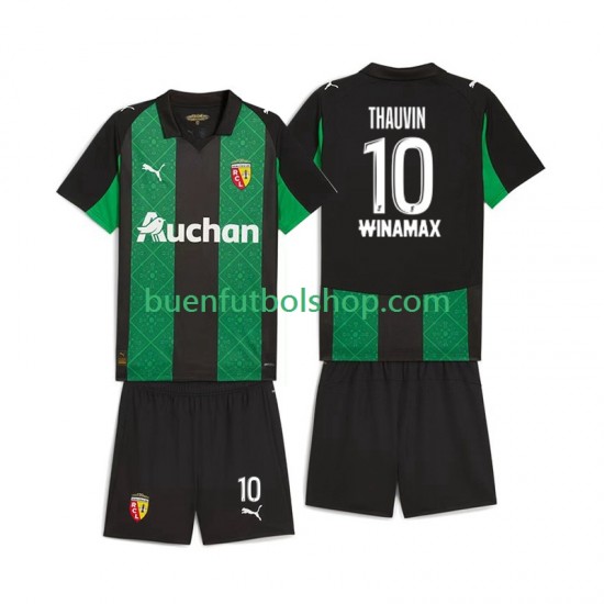 Camiseta de Fútbol RC Lens Florian Thauvin 10 2025-2026 Segunda Equipación Manga Corta Niño