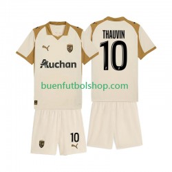 Camiseta de Fútbol RC Lens Florian Thauvin 10 2025-2026 Tercera Equipación Manga Corta Niño
