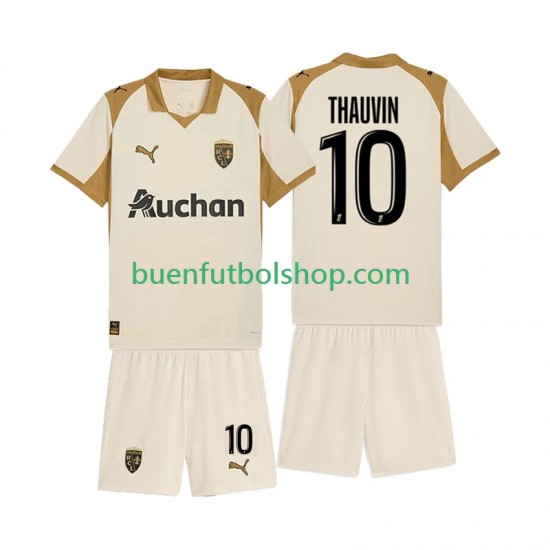 Camiseta de Fútbol RC Lens Florian Thauvin 10 2025-2026 Tercera Equipación Manga Corta Niño