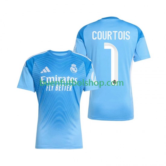 Camiseta de Fútbol Real Madrid Portero Thibaut Courtois 1 2025-2026 Primera Equipación Manga Corta Hombre