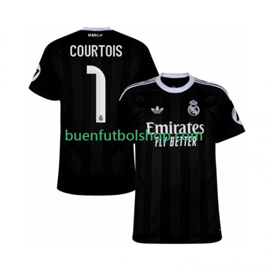 Camiseta de Fútbol Real Madrid Portero Thibaut Courtois 1 2025-2026 Tercera Equipación Manga Corta Hombre