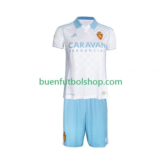Camiseta de Fútbol Real Zaragoza 2025-2026 Primera Equipación Manga Corta Niño
