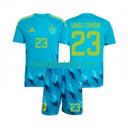 Camiseta de Fútbol España Portero Unai Simon 23 World Cup 2026 Primera Equipación Manga Corta Niño