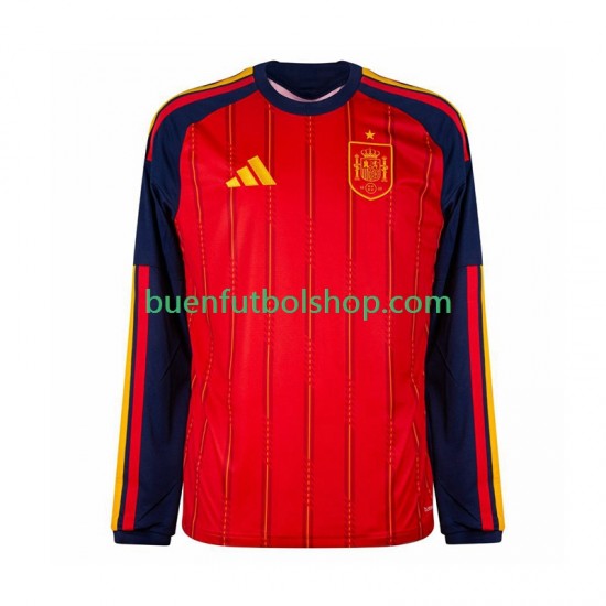 Camiseta de Fútbol España World Cup 2026 Primera Equipación Manga Larga Hombre