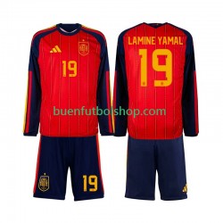 Camiseta de Fútbol España Lamine Yamal 19 World Cup 2026 Primera Equipación Manga Larga Niño