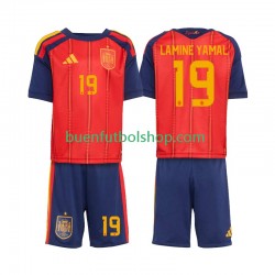 Camiseta de Fútbol España Lamine Yamal 19 World Cup 2026 Primera Equipación Manga Corta Niño