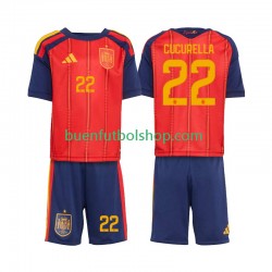 Camiseta de Fútbol España Marc Cucurella 22 World Cup 2026 Primera Equipación Manga Corta Niño