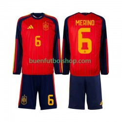 Camiseta de Fútbol España Mikel Merino 6 World Cup 2026 Primera Equipación Manga Larga Niño