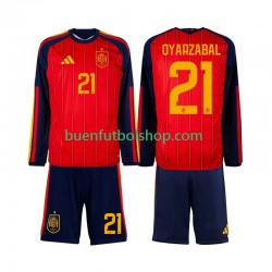 Camiseta de Fútbol España Mikel Oyarzabal 21 World Cup 2026 Primera Equipación Manga Larga Niño