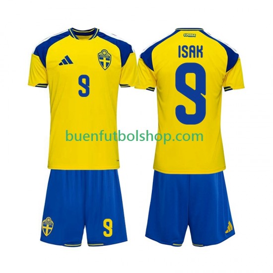 Camiseta de Fútbol Suecia Alexander Isak 9 2026 Primera Equipación Manga Corta Niño