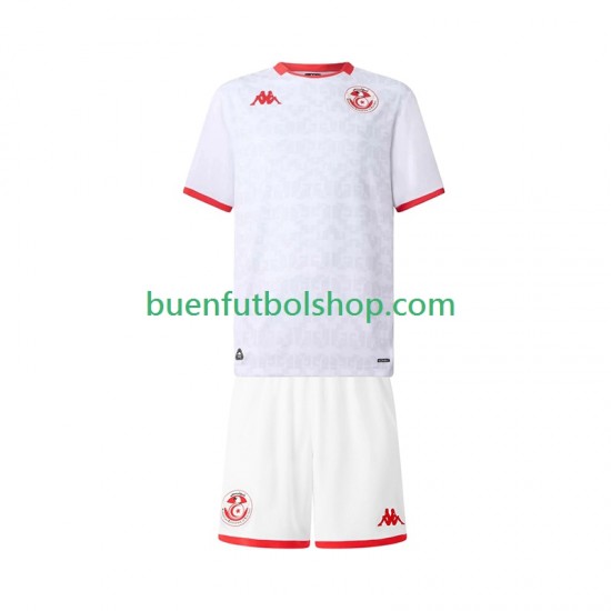 Camiseta de Fútbol Túnez 2025 Segunda Equipación Manga Corta Niño