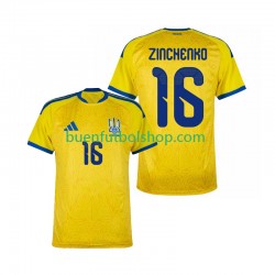 Camiseta de Fútbol Ucrania Oleksandr Zinchenko 16 World Cup 2026 Primera Equipación Manga Corta Hombre