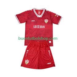 Camiseta de Fútbol VfB Stuttgart 2025-2026 Segunda Equipación Manga Corta Niño