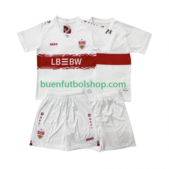 Camiseta de Fútbol VfB Stuttgart 2025-2026 Primera Equipación Manga Corta Niño