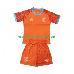 Camiseta de Fútbol West Ham United Portero 2025-2026 Segunda Equipación Manga Corta Niño