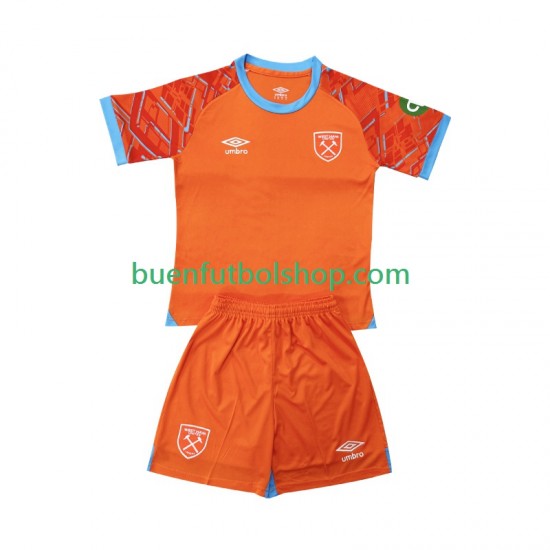 Camiseta de Fútbol West Ham United Portero 2025-2026 Segunda Equipación Manga Corta Niño