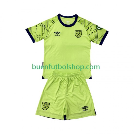 Camiseta de Fútbol West Ham United Portero 2025-2026 Primera Equipación Manga Corta Niño
