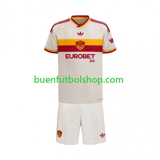 Camiseta de Fútbol AS Roma 2026-2027 Segunda Equipación Manga Corta Niño