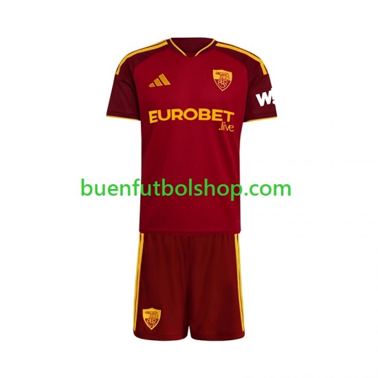 Camiseta de Fútbol AS Roma 2026-2027 Primera Equipación Manga Corta Niño