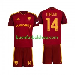 Camiseta de Fútbol AS Roma Donyell Malen 14 2026-2027 Primera Equipación Manga Corta Niño