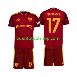 Camiseta de Fútbol AS Roma Manu Kone 17 2026-2027 Primera Equipación Manga Corta Niño