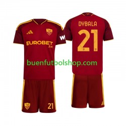 Camiseta de Fútbol AS Roma Paulo Dybala 21 2026-2027 Primera Equipación Manga Corta Niño