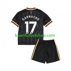 Camiseta de Fútbol Aston Villa Alejandro Garnacho 17 2026-2027 Segunda Equipación Manga Corta Niño