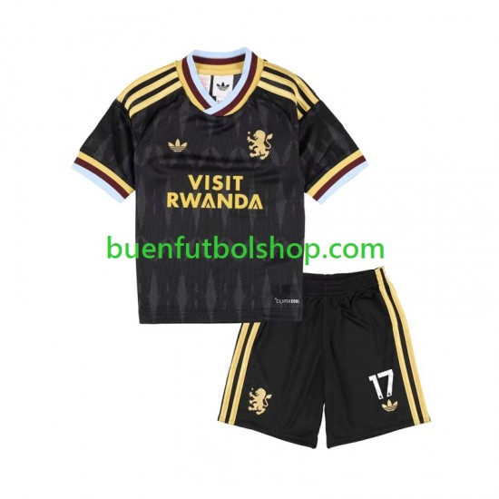Camiseta de Fútbol Aston Villa Alejandro Garnacho 17 2026-2027 Segunda Equipación Manga Corta Niño