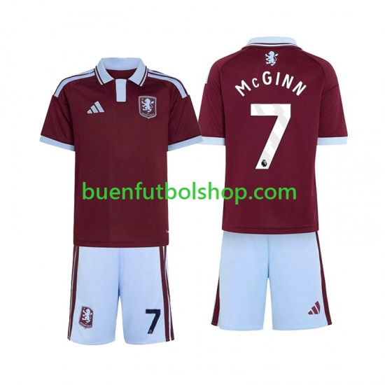 Camiseta de Fútbol Aston Villa John McGinn 7 2026-2027 Primera Equipación Manga Corta Niño