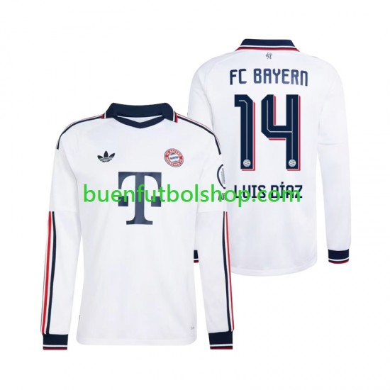 Camiseta de Fútbol Bayern de Múnich Luis Diaz 14 2026-2027 Segunda Equipación Manga Larga Hombre