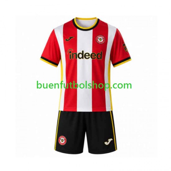 Camiseta de Fútbol Brentford 2026-2027 Primera Equipación Manga Corta Niño