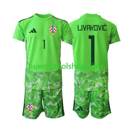 Camiseta de Fútbol Croacia Portero Dominik Livakovic 25 2026-2027 Primera Equipación Manga Corta Niño
