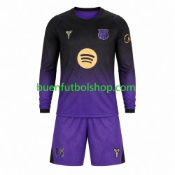 Camiseta de Fútbol FC Barcelona 2026-2027 Segunda Equipación Manga Larga Niño