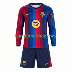 Camiseta de Fútbol FC Barcelona 2026-2027 Primera Equipación Manga Larga Niño