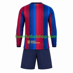 Camiseta de Fútbol FC Barcelona 2026-2027 Primera Equipación Manga Larga Niño