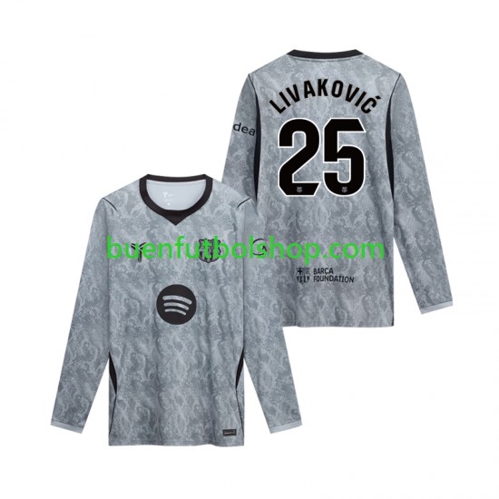 Camiseta de Fútbol FC Barcelona Portero Dominik Livakovic 25 2026-2027 Segunda Equipación Manga Larga Hombre