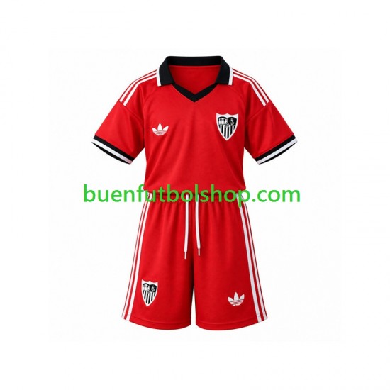 Camiseta de Fútbol Sevilla FC Retro 2026-2027 Primera Equipación Manga Corta Niño