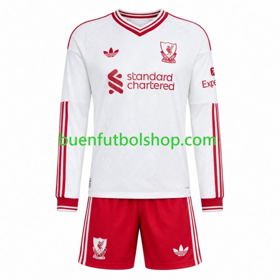 Camiseta de Fútbol Liverpool 2026-2027 Segunda Equipación Manga Larga Niño