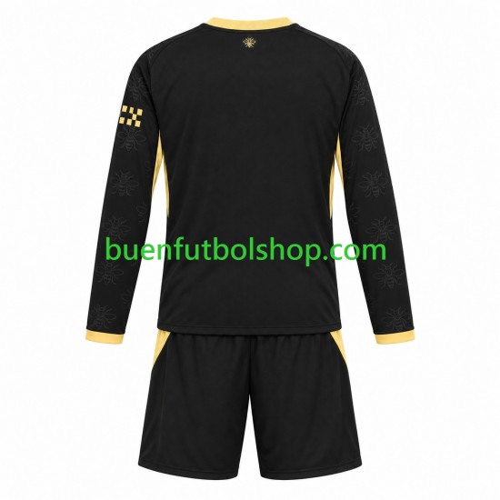Camiseta de Fútbol Manchester City 2026-2027 Segunda Equipación Manga Larga Niño
