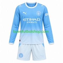 Camiseta de Fútbol Manchester City 2026-2027 Primera Equipación Manga Larga Niño