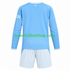 Camiseta de Fútbol Manchester City 2026-2027 Primera Equipación Manga Larga Niño