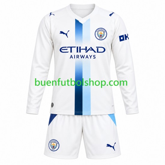 Camiseta de Fútbol Manchester City 2026-2027 Tercera Equipación Manga Larga Niño