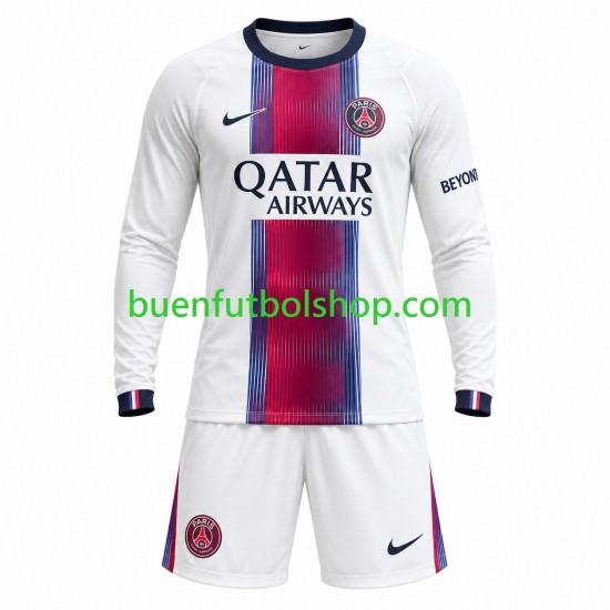 Camiseta de Fútbol Paris Saint-Germain 2026-2027 Segunda Equipación Manga Larga Niño