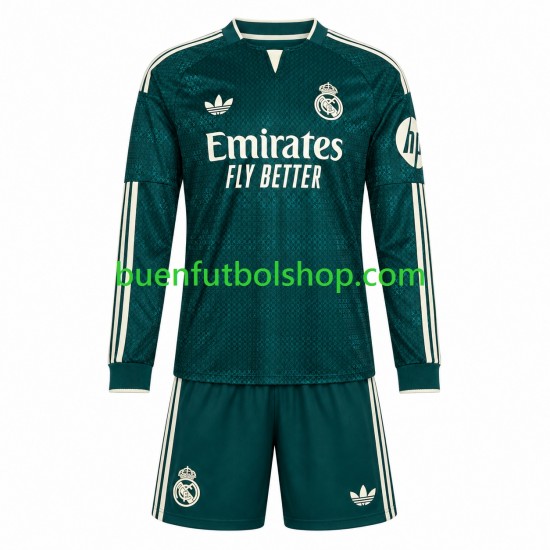 Camiseta de Fútbol Real Madrid 2026-2027 Segunda Equipación Manga Larga Niño